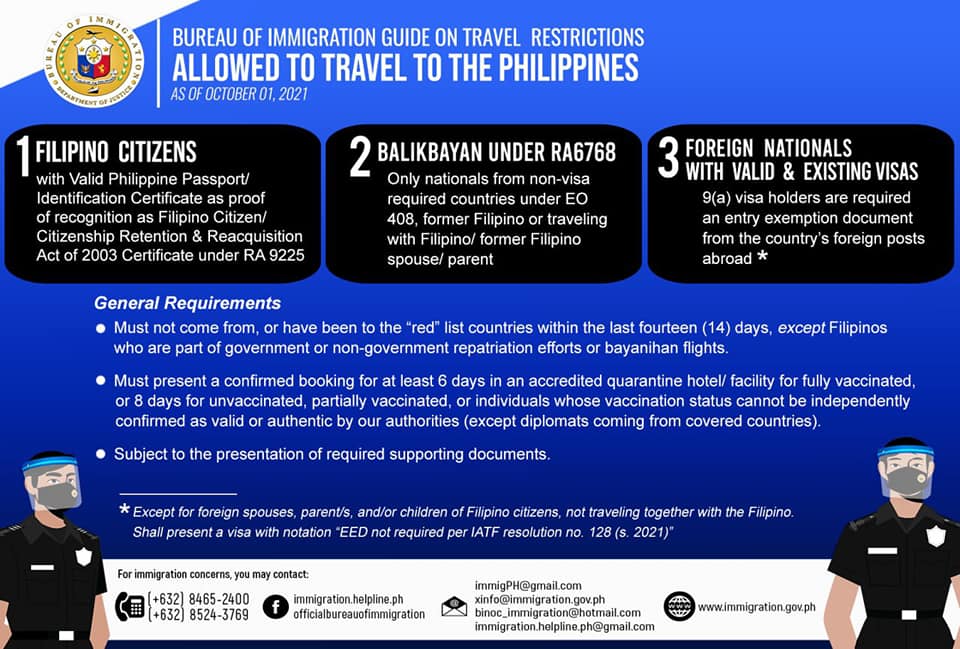 has the philippines lifted travel restrictions