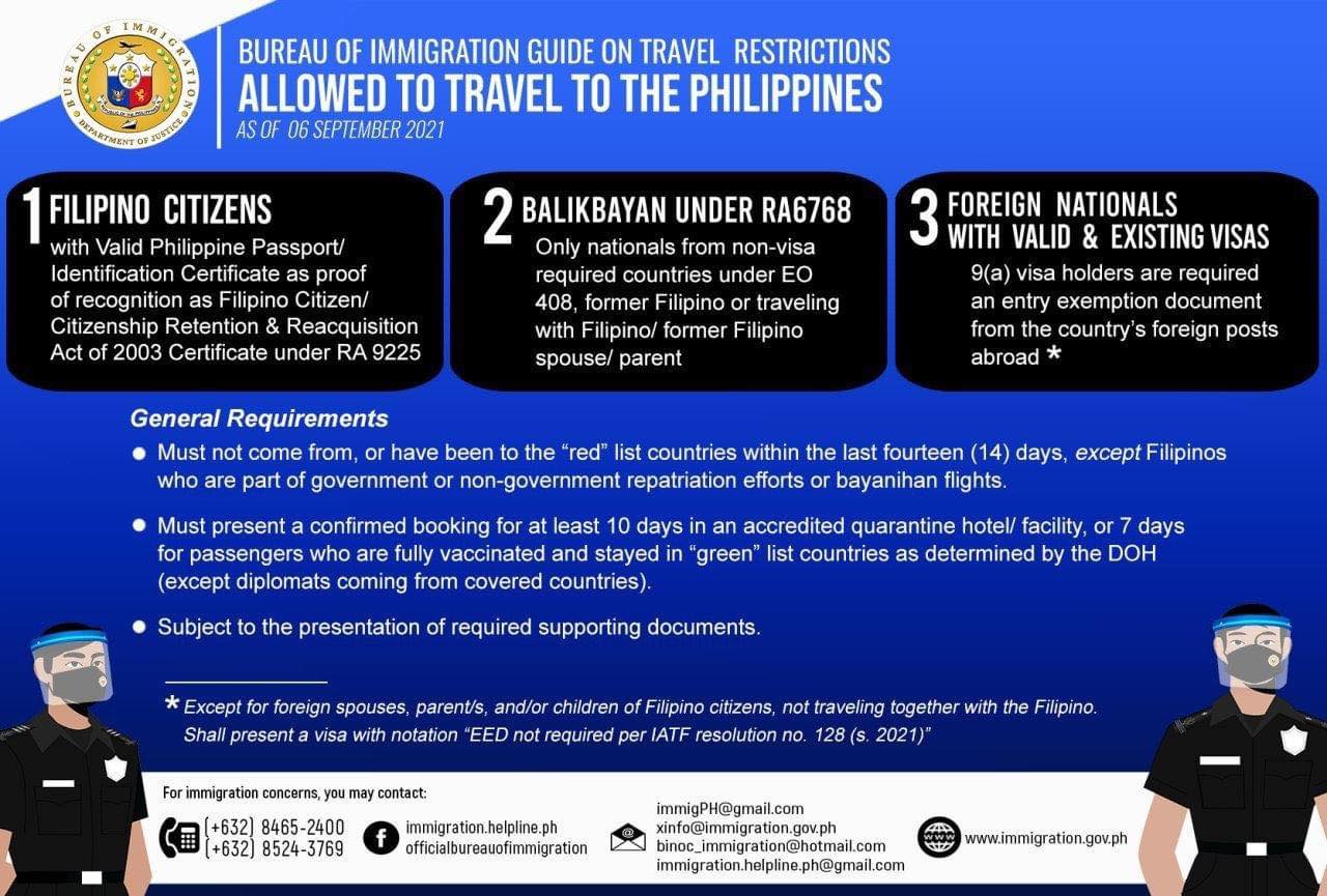 philippines travel restrictions 2022