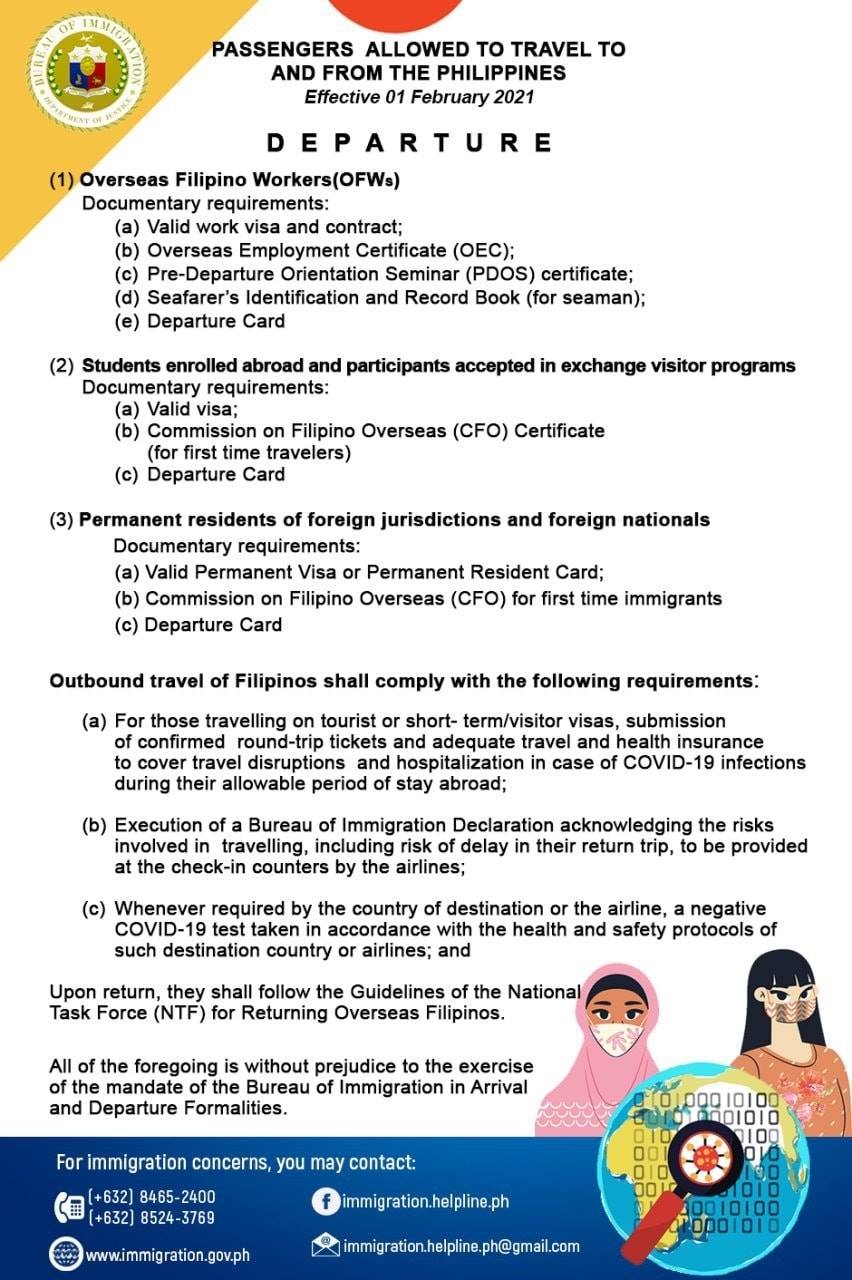 REVISED TRAVEL GUIDELINES FOR PASSENGERS TRAVELLING TO AND FROM THE