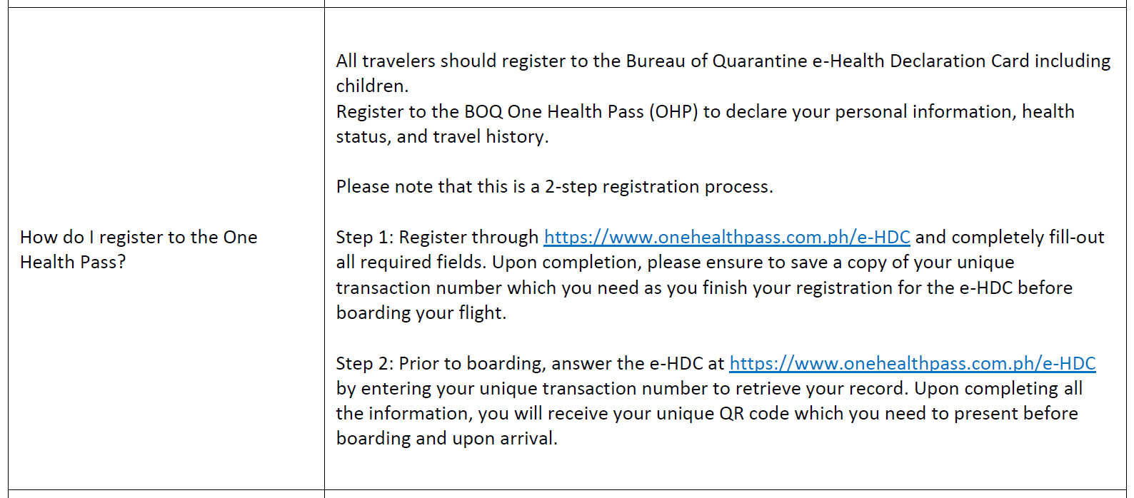 One health pass philippines registration